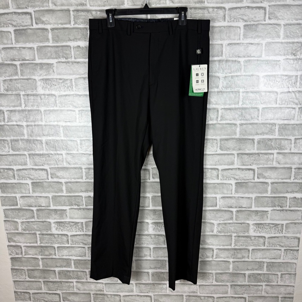 Lauren Ralph Lauren Mens Ultraflex Classic Fit Black Dress Pants 36W x 32L NEW